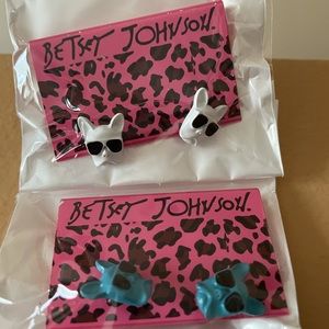 Betsey Johnson French Bulldog stud earrings